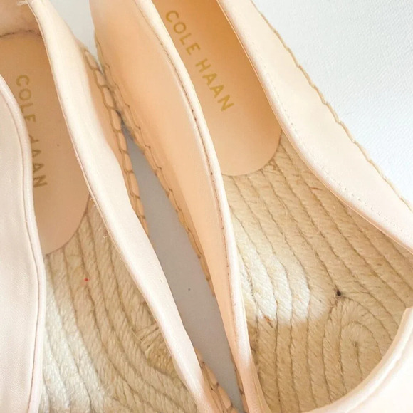 Cole Haan Nude  Beige Leather Espadrille Flats NEW - Picture 4 of 11